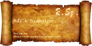 Rák Szabolcs névjegykártya